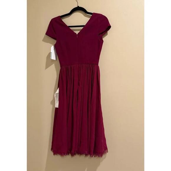 Dress The Population Corey Dress Magenta Maroon XXS NWT - Picture 4 of 6